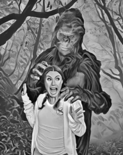 Bigfoot Poster -TerrorCraft Shop BigfootwithGirlBlackandWhite2HiRes clipped rev 1 1 c3fff1f0 d0dc 44d4 8725 47fff28a3b3a