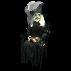 Animated Sitting Witch Halloween Prop
