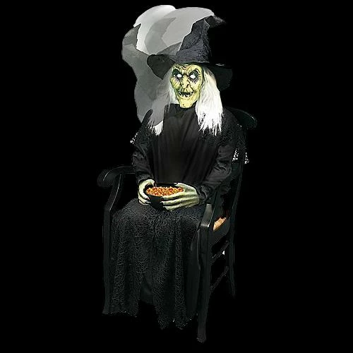 Animated Sitting Witch Halloween Prop 1 Animated Sitting Witch Halloween Prop