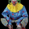 "Crouching Clown Blue" Electric Animated Skeleton Halloween Prop