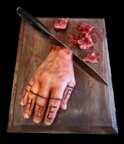 "Cutting Board With Magnetic Fingers" Human Body Part Halloween Prop
