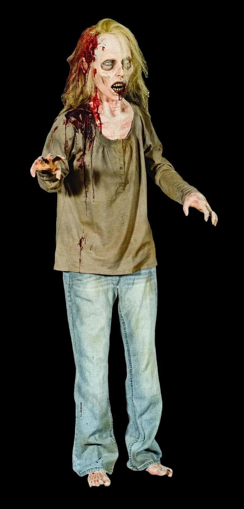 "DieAnn" Electric Animated Zombie Halloween Prop 1 "DieAnn" Electric Animated Zombie Halloween Prop