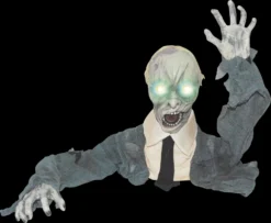 "Groundbreaker Zombie W LED Eyes" Graveyard Halloween Prop