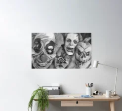 Horror Faces Poster -TerrorCraft Shop horror faces poster 29931585667120