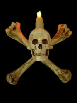"Humerus Bone Wall Sconce With 3 Inch Skull" Haunted House Lighting