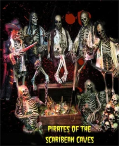 "Pirates Of The Scaribean Caves" Skeleton Halloween Props
