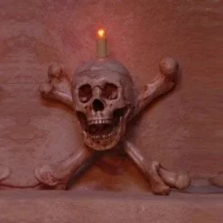 "Skull/Femur Bone Wall Sconce" Haunted House Lighting -TerrorCraft Shop skull femur bone wall sconce haunted house lighting 8180007105